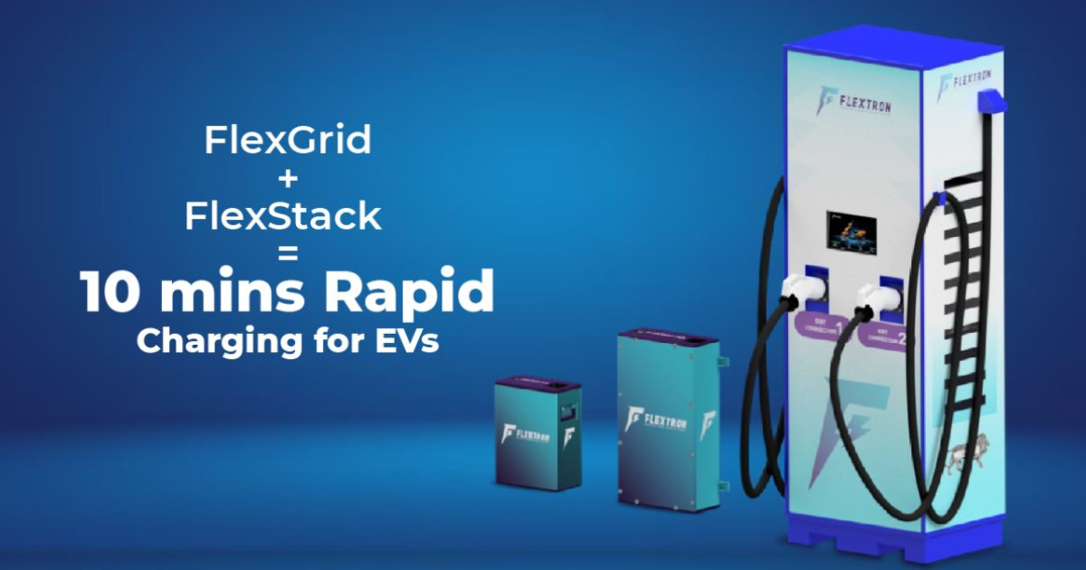 Charge EVs in 10 min with Flextron's FlexGrid, India's first Battery Integrated DC charger and the rapid charging battery pack, FlexStack